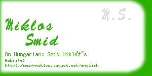 miklos smid business card